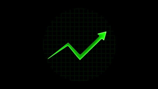 Downward neon Zigzag Arrow Animation, zigzag arrow pointing downward.ost reduction concept animation, corporate business efficiently. animated zigzag downward arrow. 4k