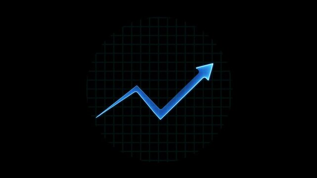 Downward neon Zigzag Arrow Animation, zigzag arrow pointing downward.ost reduction concept animation, corporate business efficiently. animated zigzag downward arrow. 4k