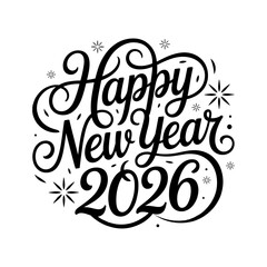 Obraz premium 2026, Happy new year 2026 logo and text vector template design, New year greeting, Set of collection of 2026 white background vector illustration or typography isolated happy new year greeting card