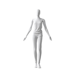 Professional white mannequin displaying sleek modern activewear set perfect for fashion design and e-commerce