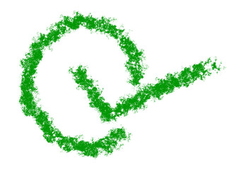 Hand made Green check mark illustration hand drawn with crayon Transparent Background for design element