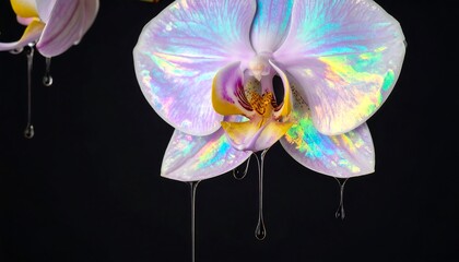 Iridescent orchid drops
