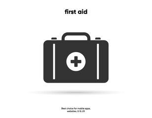 First aid icon on a white background. Health, first aid, treatment, disease, hospital, medicine icon symbol sign