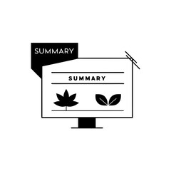 Summary screen with leaf icons on transparent background