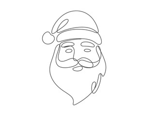 Vector art of continuous line drawing of santa claus, perfect for christmas card
