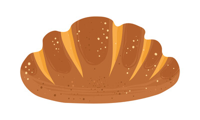 Rye Bread Loaf baking bread illustration. Hand drawn bun baked pastry wheat cartoon art. Textured pastries for bakery grocery branding, menu, logo, recipe books, wallpaper packaging, background vector