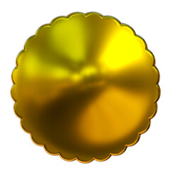 3d golden sticker on png transparent background.