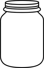 Wide Mouth Mason Jar Vector with Threaded Neck and Cylindrical Body