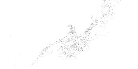 Black ink grunge texture border illustration of a water splash isolated on white background