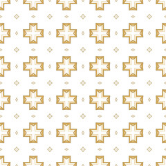 Luxury Golden Cross Geometric Seamless Pattern Background with Elegant Minimal Ornamental Design for Decoration and Modern Interior Style