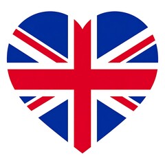 Obraz premium The United Kingdom's flag, the Union Jack, shaped into a heart