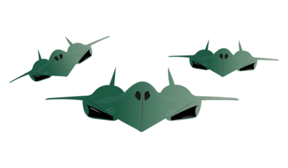 Futuristic Darkstar SR-72 hypersonic aircraft flying at high speed in dark sky with modern stealth jet design