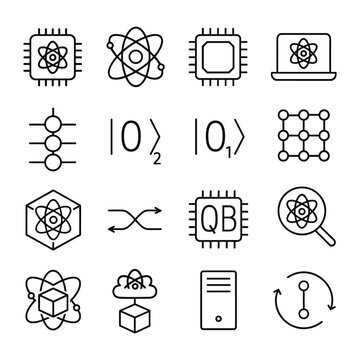 Future technology vector icons. Outline symbols. Line design