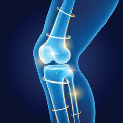 Knee Joint Energy Nourishment Flow Vector illustration