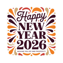 2026, Happy new year 2026 logo and text vector template design, New year greeting, Set of collection of 2026 white background vector illustration or typography isolated happy new year greeting card