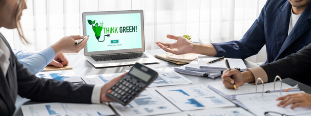 Business intelligence and data analysis concept. Analyst team working on financial data analysis...