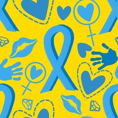 Breast cancer month seamless pink ribbon day mammogram pattern for medical accessories and medicine textiles