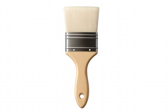 Paintbrush featuring a wooden handle, metal ferrule, and natural bristles for various art, craft, and diy applications