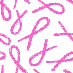 Breast cancer month seamless pink ribbon day mammogram pattern for medical accessories and medicine textiles