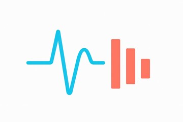 Dynamic illustration representing the intersection of sound and rhythm captured through a vibrant heartbeat waveform juxtaposed against modern sound bars illustrating auditory experience and