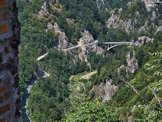 View from Poenari Fortress, Transfagarasan Road, Romania