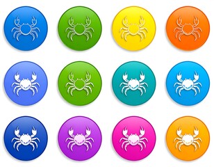 Colorful crab icons
