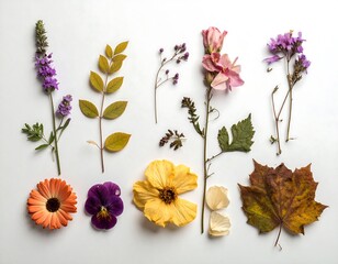 Colorful dried flowers arranged