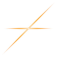 Orange glowing cross streak on transparent background
