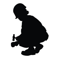 woman construction worker silhouette