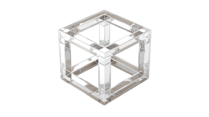Abstract transparent cube illusion isolated on white background graphic design