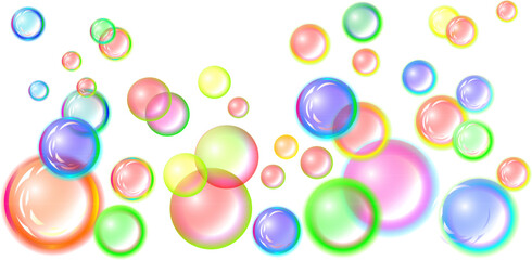 Soap bubbles background set for photos and text, modern design