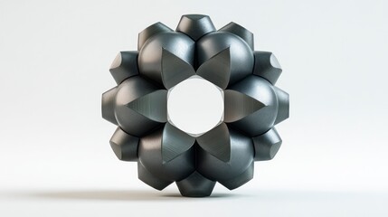 Abstract 3 d geometric shape design with repeating elements on white
