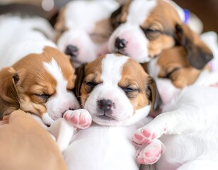 Sleepy puppy pile