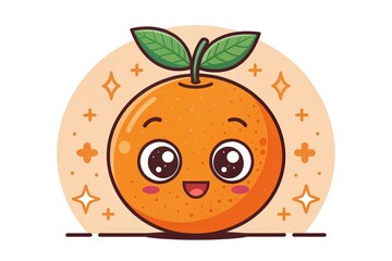 Cheerful Cartoon Orange Character With Big Eyes and a Smiling Face