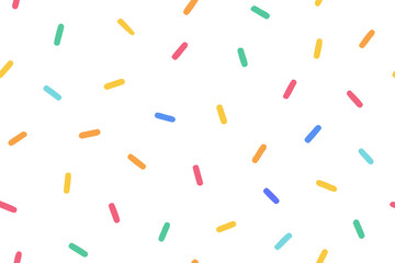 A vibrant, seamless pattern of colorful paper clips and plastic caps forms a playful school art design set for education decoration