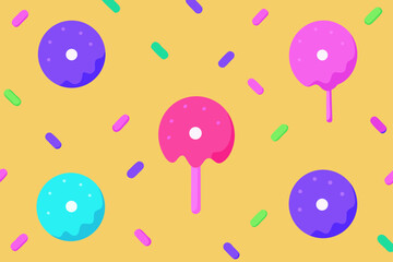 Vector seamless Easter pattern design with colorful eggs and balloons illustration for holiday backgrounds and decoration