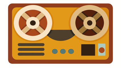 The retro video cassette and recorder icon is a vintage symbol of film and audio technology design