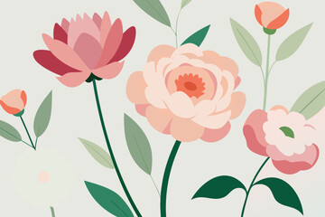 Seamless pink tulips pattern, a vector floral illustration for spring design and decoration