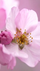 Delicate pink blossom close-up