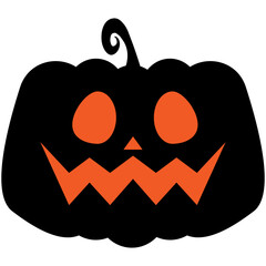 halloween ornaments pumpkin scary face illustration vector 