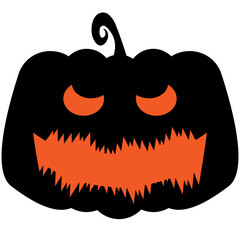 halloween ornaments pumpkin scary face illustration vector 