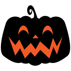 halloween ornaments pumpkin scary face illustration vector 