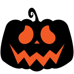 halloween ornaments pumpkin scary face illustration vector 