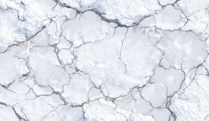 Close-up view of white marble with deep cracks
