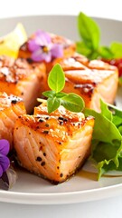 Grilled Salmon with Garnish