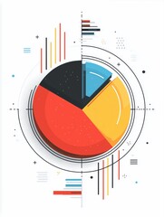 Colorful Pie Chart Design: Modern Analytics & Visual Storytelling with Vibrant Geometric Infographics