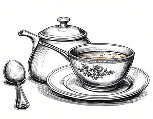 Tea set illustration