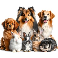 Pets huddle together