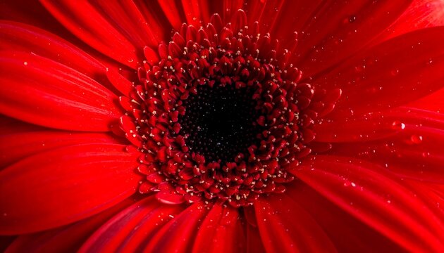 Close-up of vibrant red gerbera