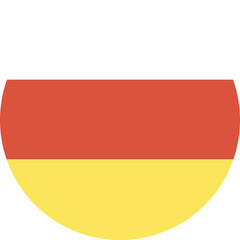 South Ossetia flag round icon. Flag of South Ossetia button. Flag simple background in circle shape.